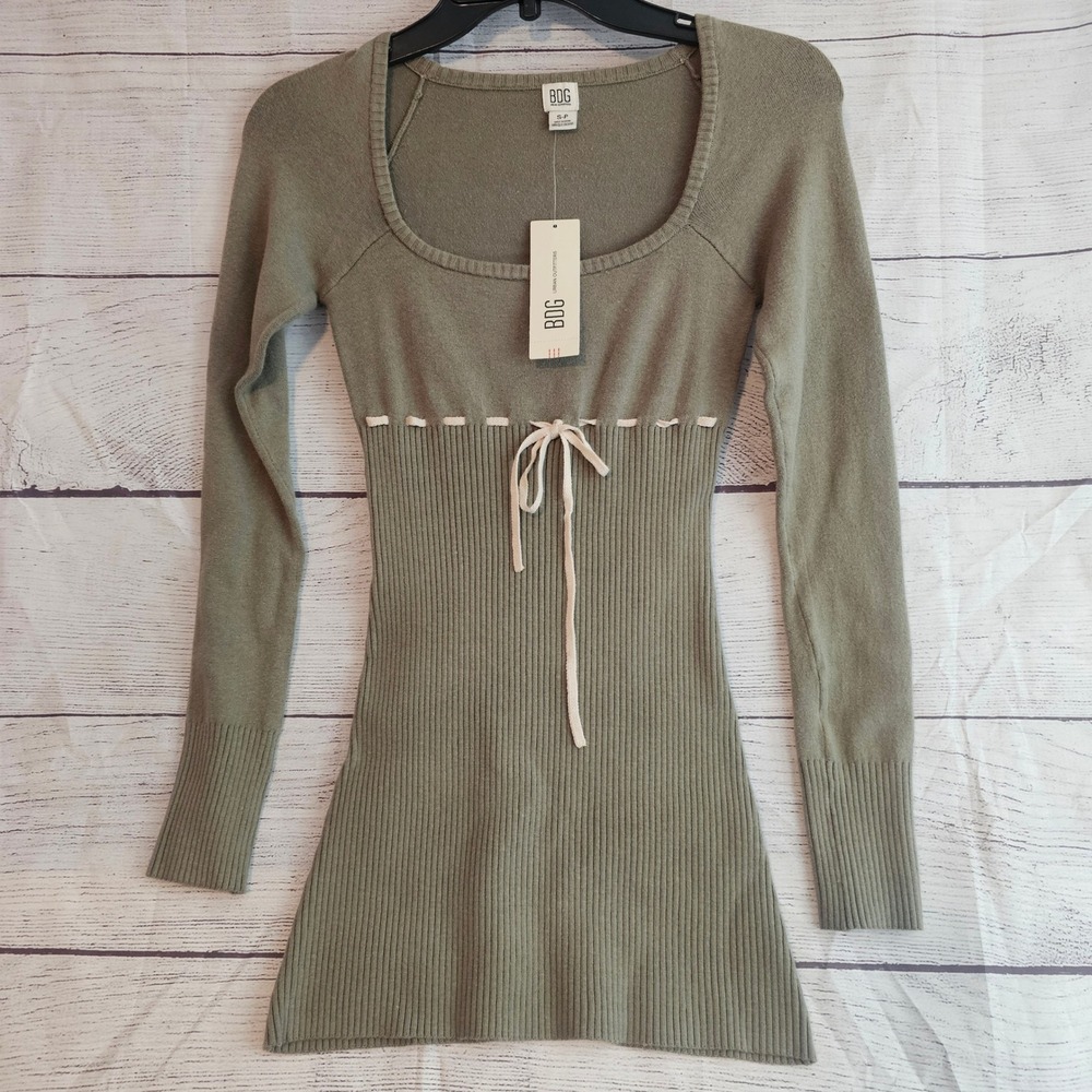 Urban Outfitters BDG Size Small Long Sleeve Ribbed Bodycon Dress NWT 1097